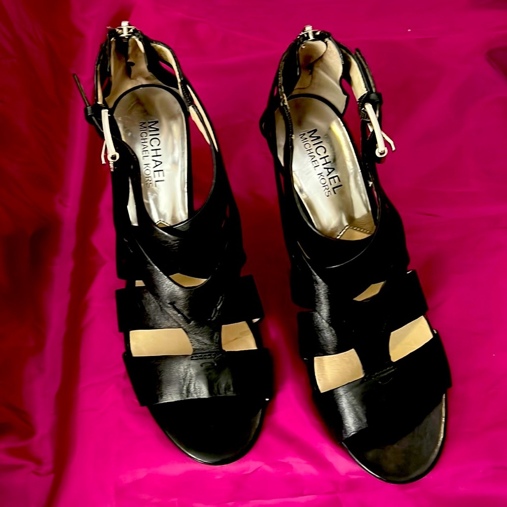 Black Michael Kors sandals with heels